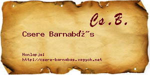 Csere Barnabás névjegykártya